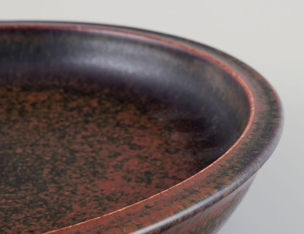 Saxbo, Denmark. Ceramic bowl with brown glaze. Approx. 1940s. - 7