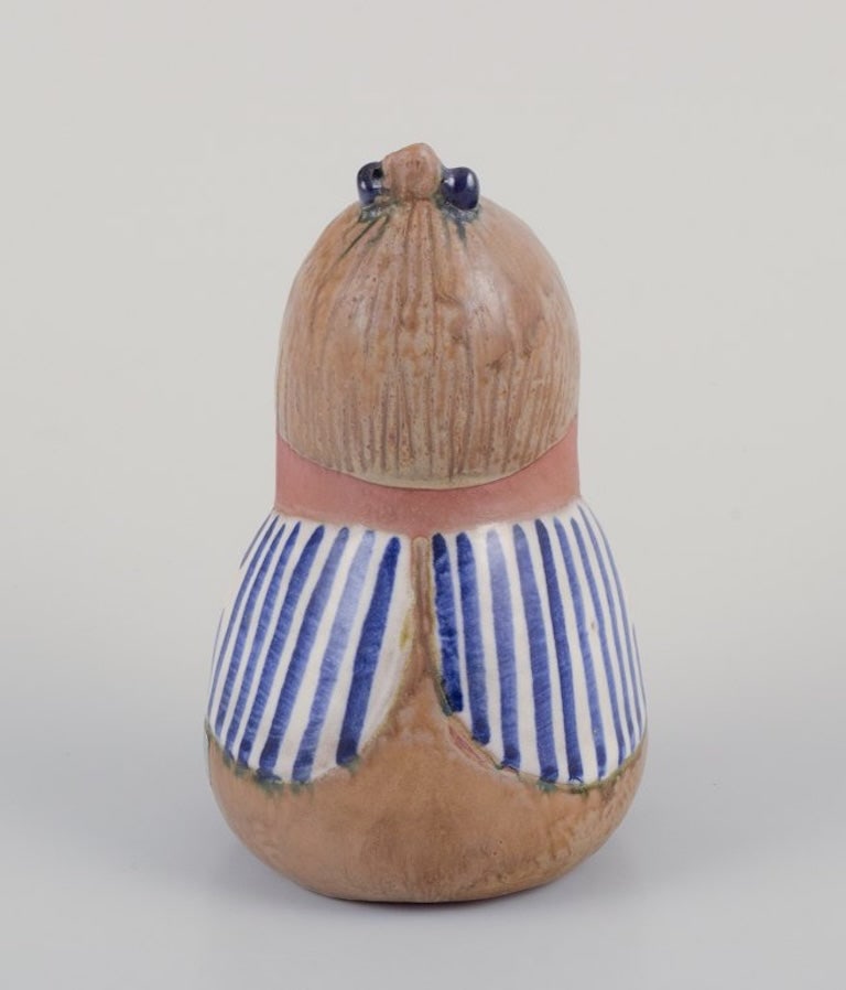Lisa Larson for Gustavsberg, Sweden. Rare glazed ceramic figurine 'Johanna'. Late 20th century. - 5