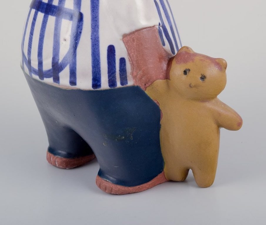 Lisa Larson for Gustavsberg, Sweden. Rare glazed ceramic figurine 'Malin'. 1970s. - 5