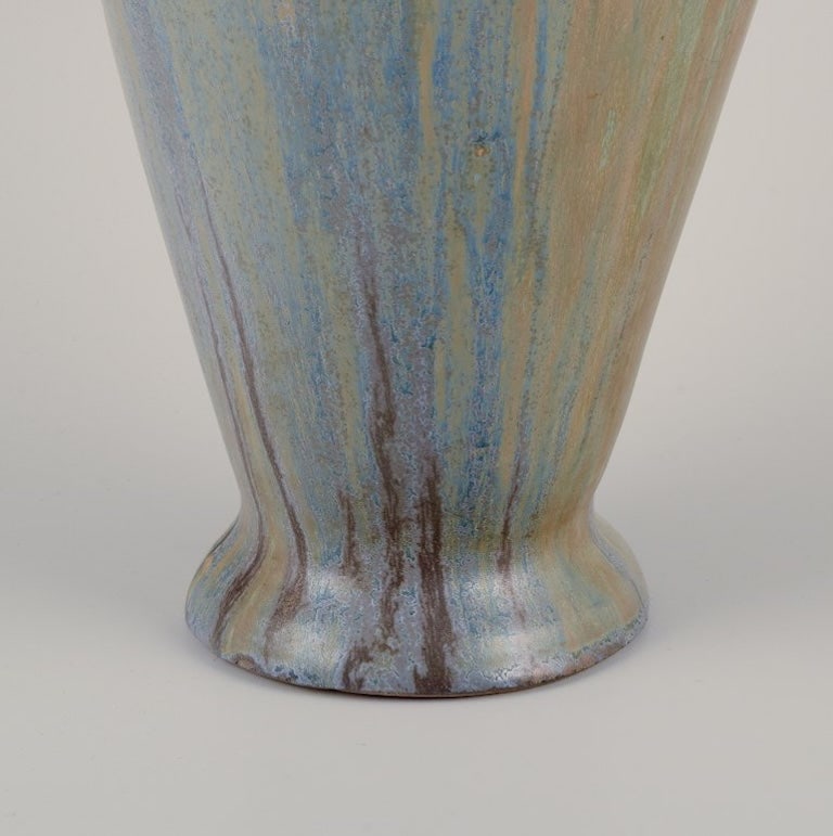 Gilbert Méténier, French ceramicist. Large impressive ceramic vase with double handles. - 5