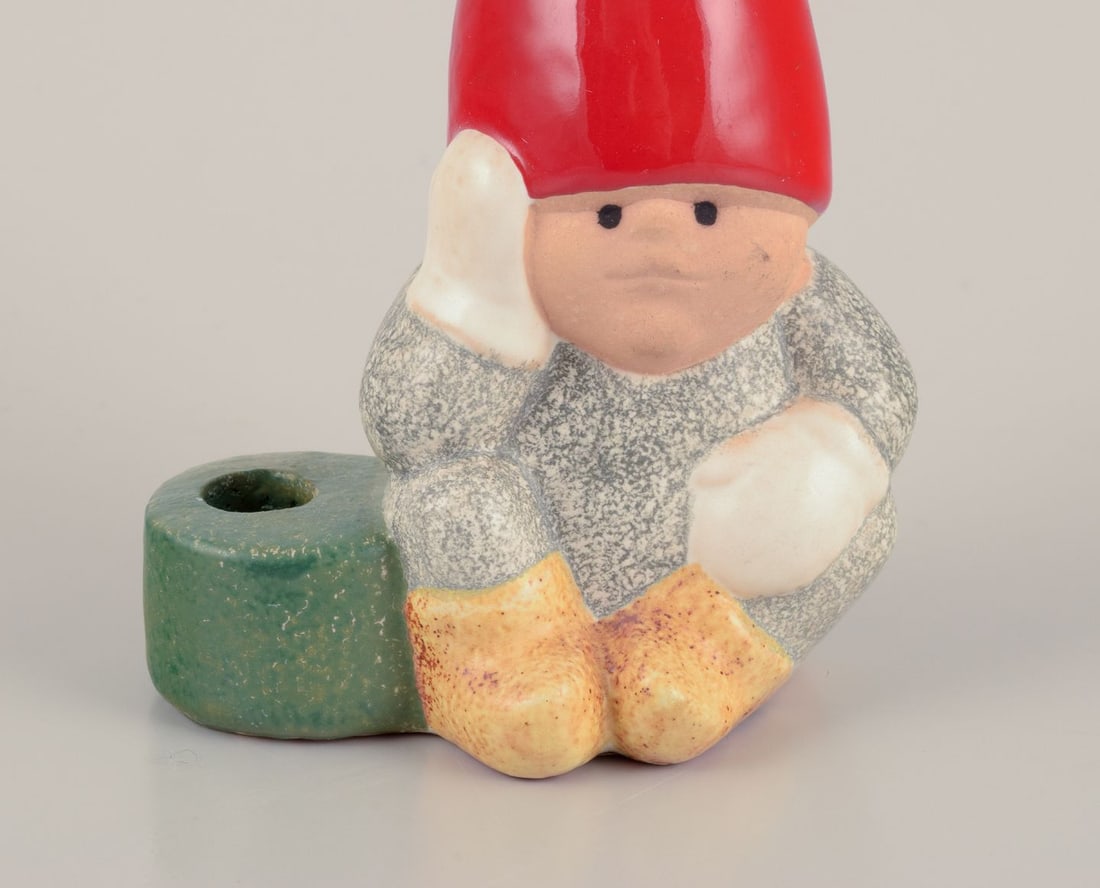 Lisa Larson for Gustavsberg. Candlestick holder. Sitting elf. Late 20th C. - 4