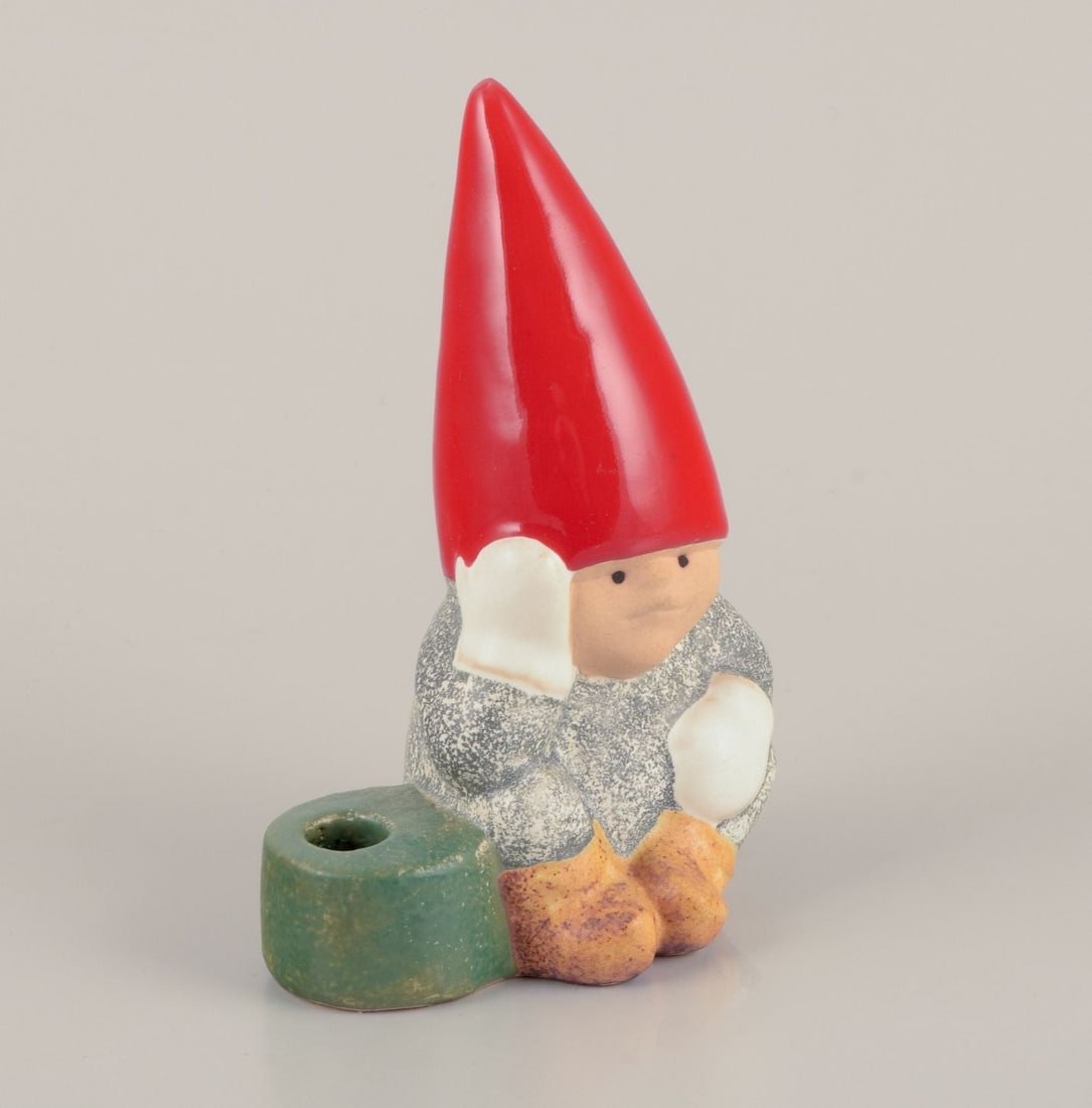 Lisa Larson for Gustavsberg. Candlestick holder. Sitting elf. Late 20th C. - 3