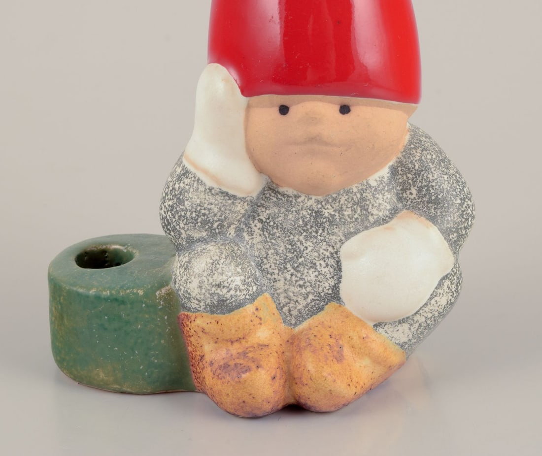 Lisa Larson for Gustavsberg. Candlestick holder. Sitting elf. Late 20th C. - 4