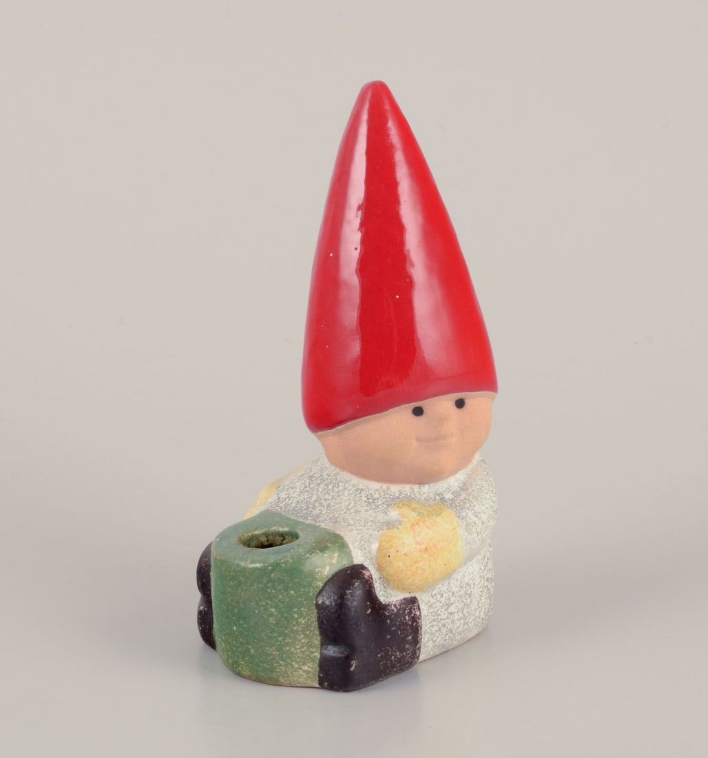 Lisa Larson for Gustavsberg. Candlestick holder. Sitting elf. Late 20th C. - 3