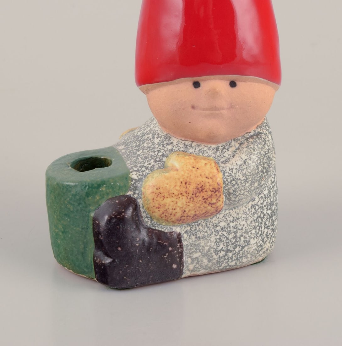 Lisa Larson for Gustavsberg. Candlestick holder. Sitting elf. Late 20th C. - 4