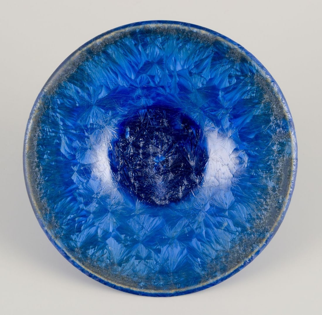 Marius Bessone for Vallauris. Unique ceramic bowl in crystalline glaze. Approx. 1980. - 4