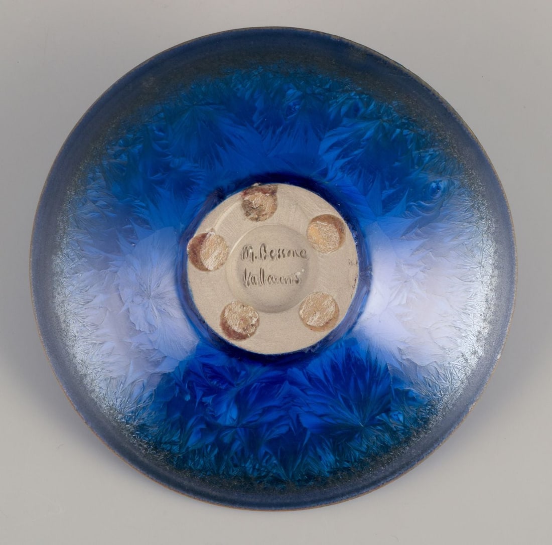 Marius Bessone for Vallauris. Unique ceramic bowl in crystalline glaze. Approx. 1980. - 7