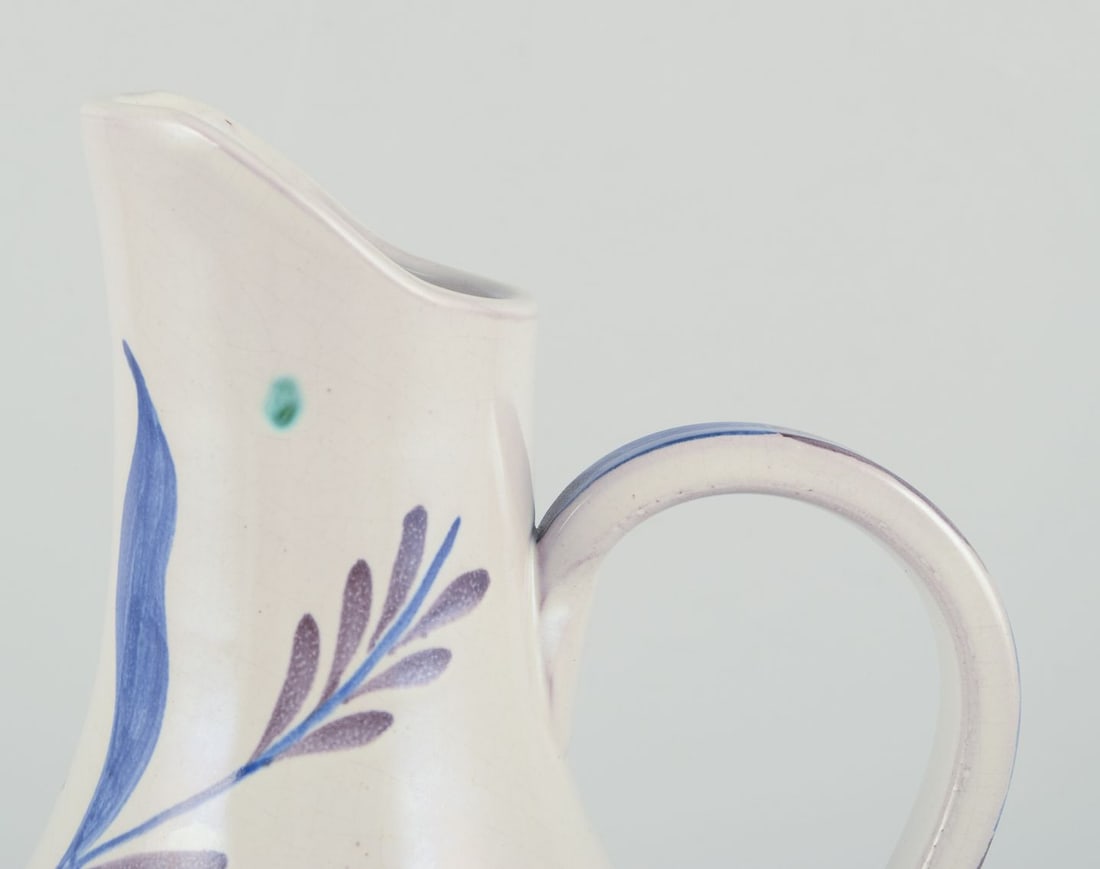 Nittsjö, Sweden. Unique ceramic vase. Hand-painted with floral motifs. Ca 1960. - 3
