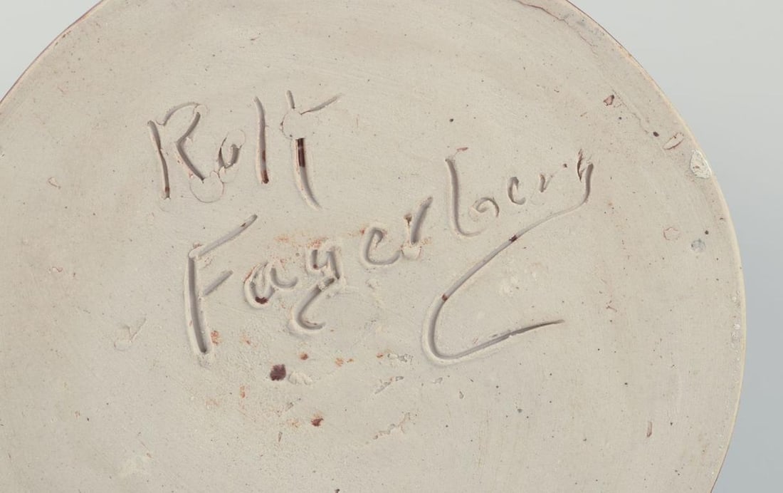 Rolf Fagerberg, Swedish ceramicist. Large ceramic vase with glaze in shades of brown. Late 20th C. - 8