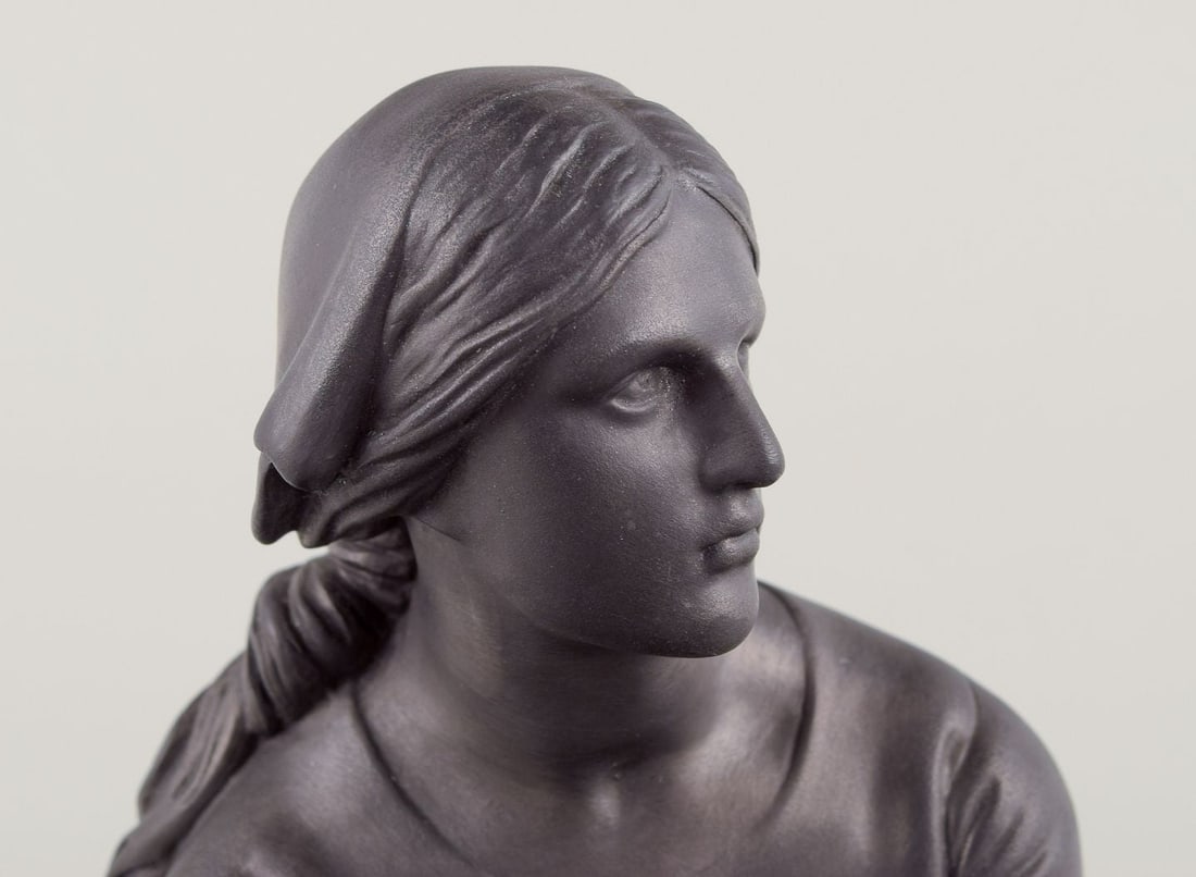 L. Hjorth, Bornholm. Figure of Joan of Arc in black terracotta. Ca. 1900. - 4