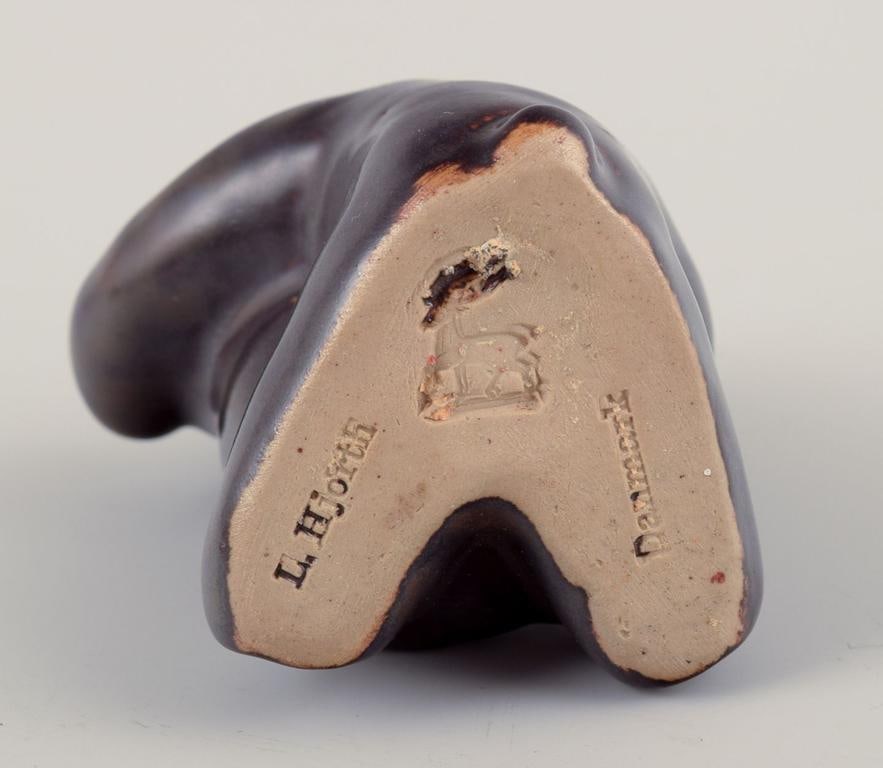 Hjorth, Bornholm. Three figurines of bear musicians in stoneware. Mid-20th C. - 4