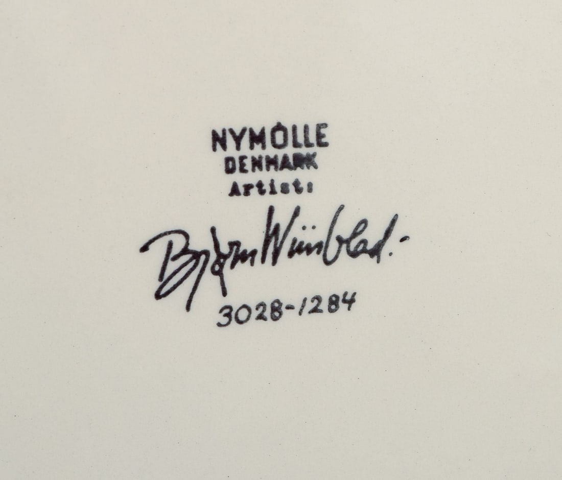 Bjørn Wiinblad for Nymølle. Three decorative month wall plates and small bowl. 1970s. - 4