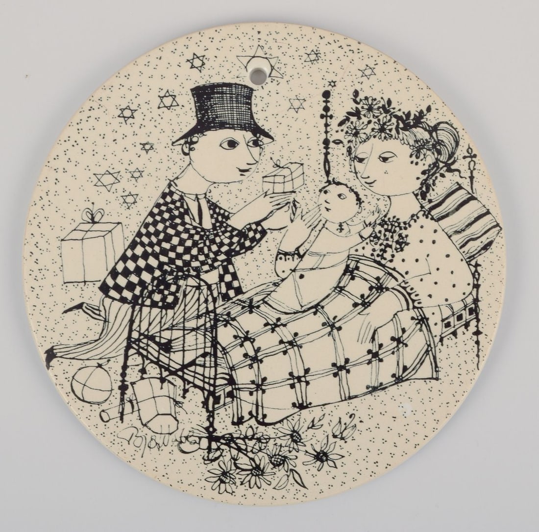 Bjørn Wiinblad for Nymølle. Three decorative month wall plates and small bowl. 1970s. - 5