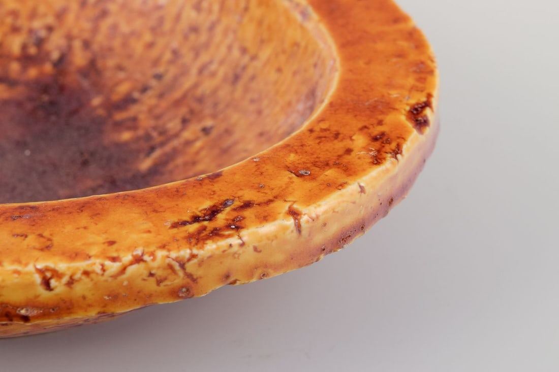 Gunnar Nylund for Rörstrand. Ceramic bowl with glaze in ochre yellow shades - 5