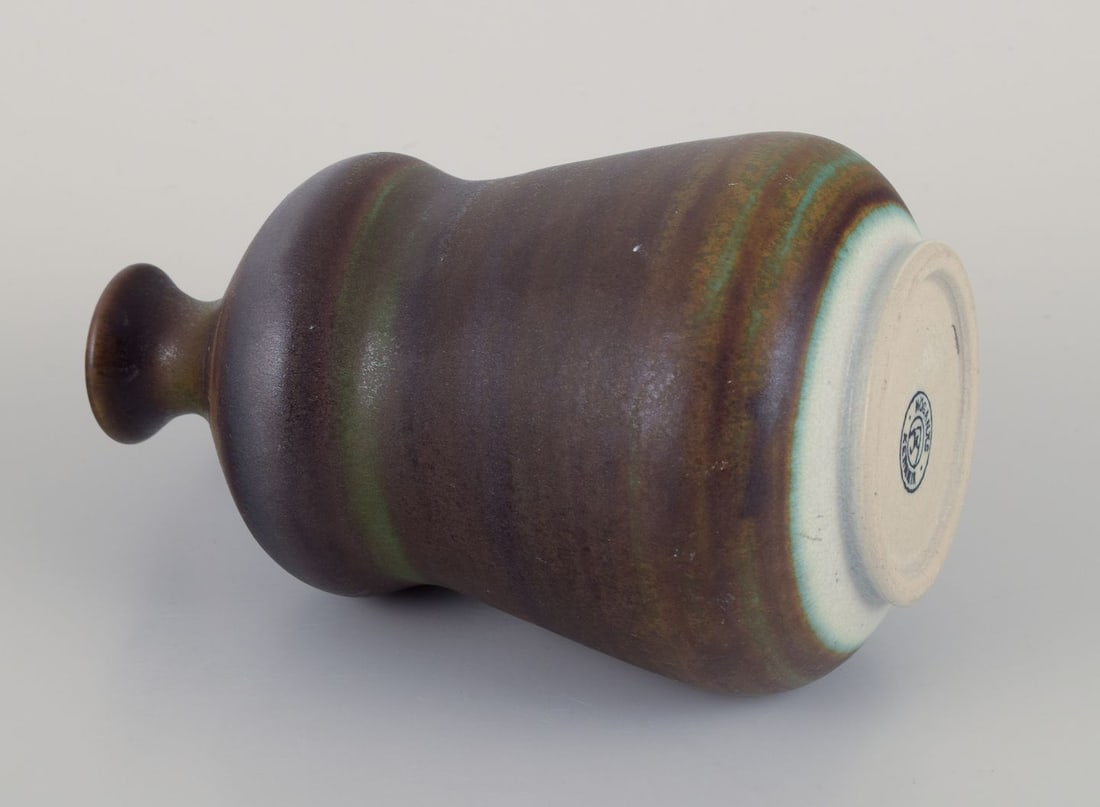 John Andersson for Höganäs, Sweden. Ceramic vase with glaze in brown-green tones. Approx. - 6