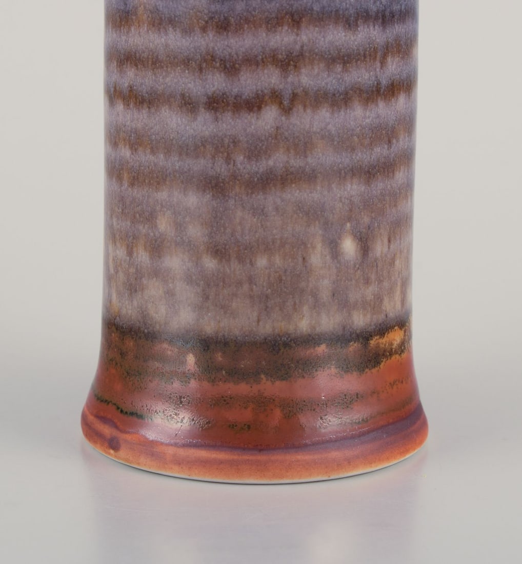 John Andersson for Höganäs, Sweden. Ceramic vase with glaze in brownish and violet tones. - 6
