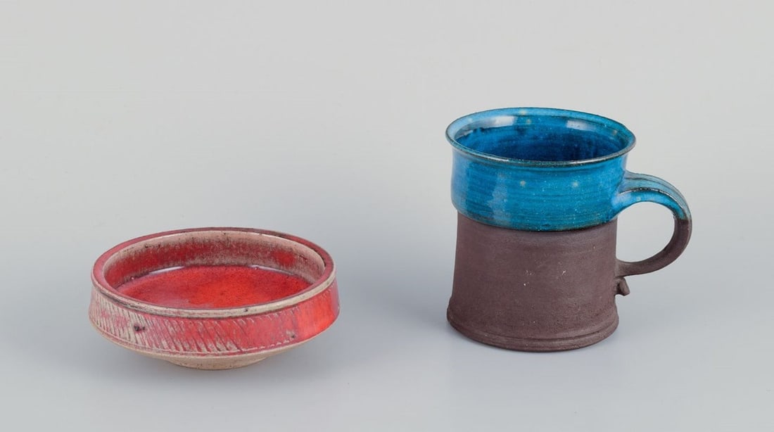 Kähler, Denmark. Bowl and mug in ceramic. 1960s/1970s. (1 of 8)