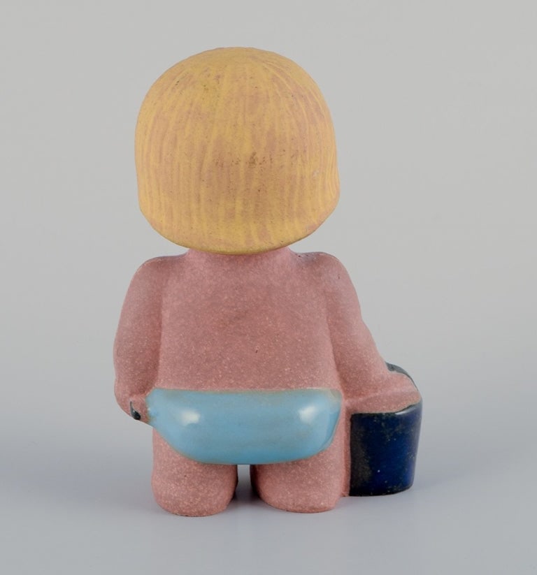 Lisa Larson for Gustavsberg. Stoneware figurine from the "Children of the World" series. Boy with a - 6