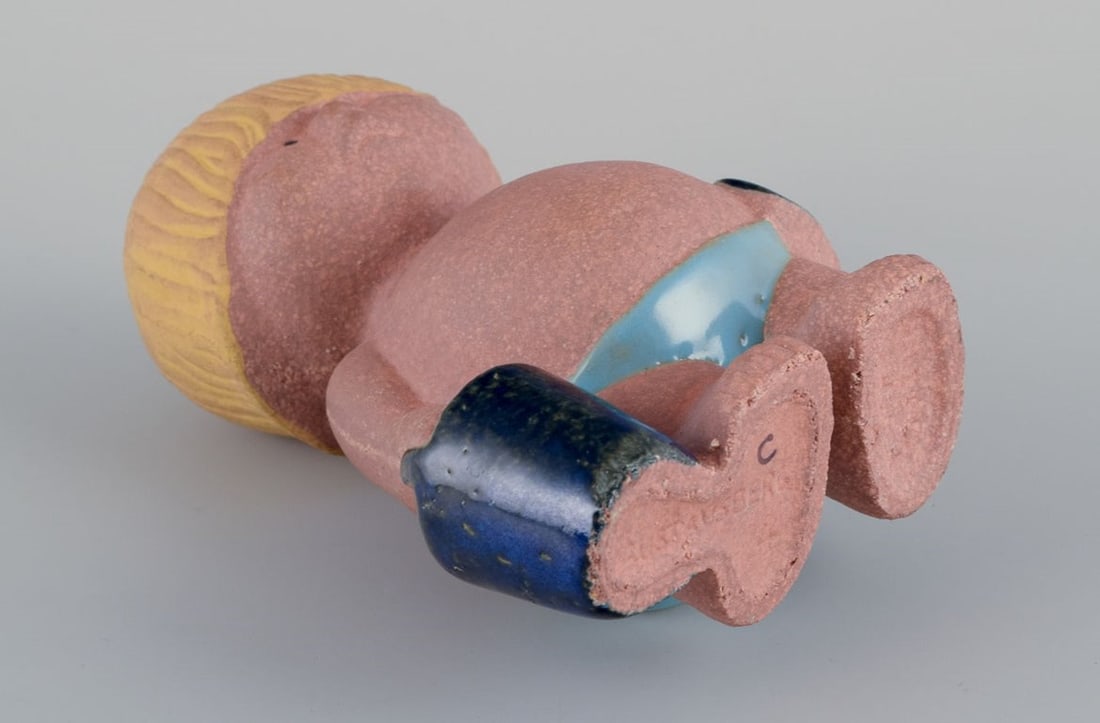 Lisa Larson for Gustavsberg. Stoneware figurine from the "Children of the World" series. Boy with a - 8