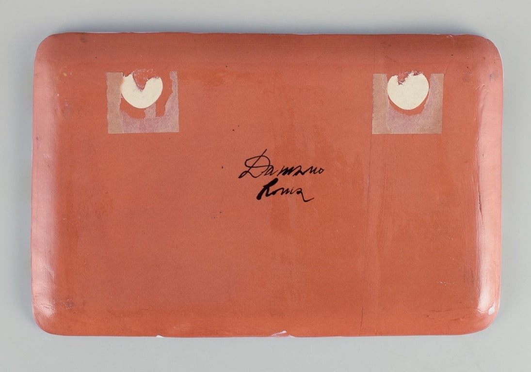 Italian ceramic studio, ceramic dish with a motif of three doves. Approx. 1970s. - 7