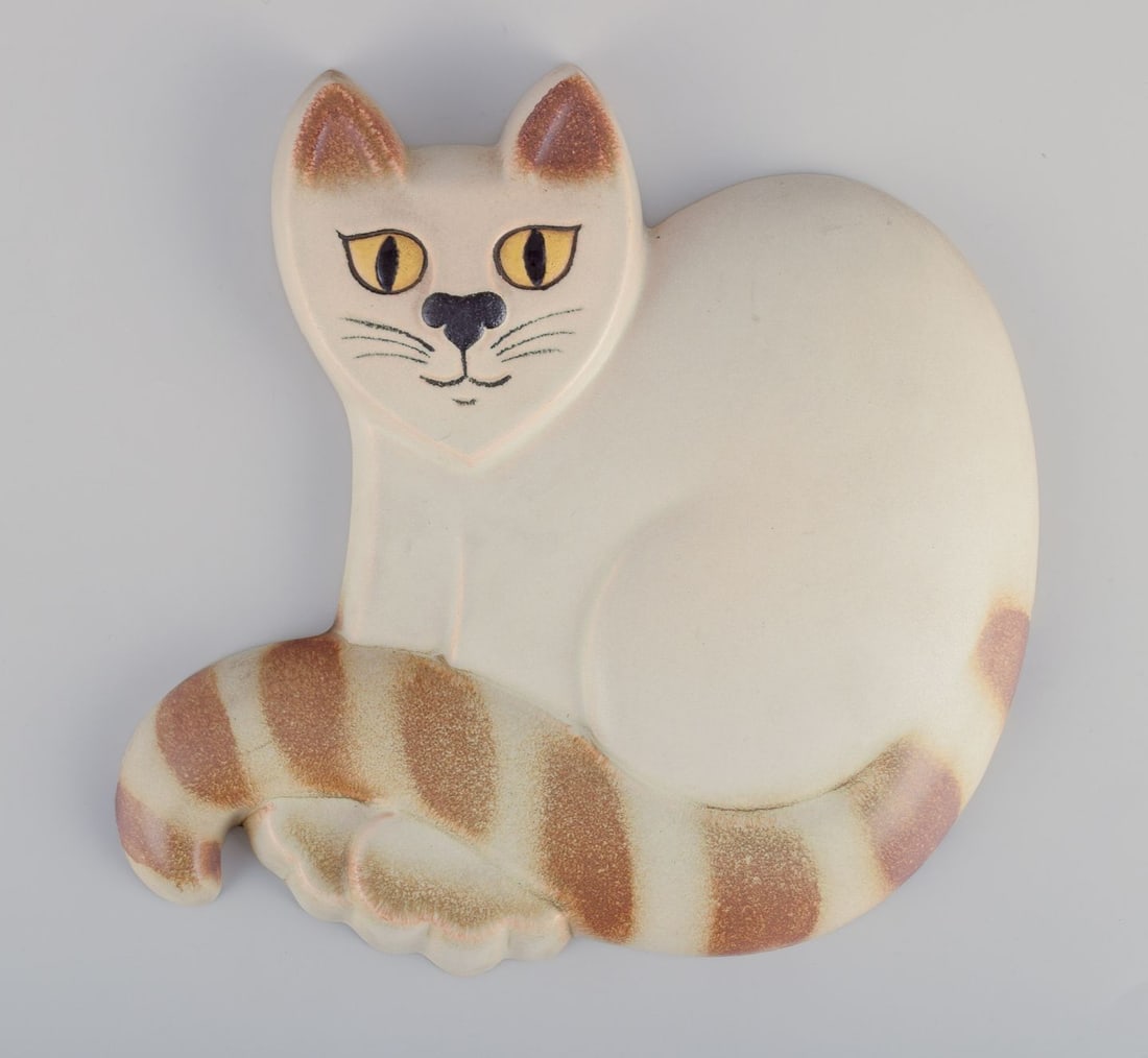 Pia Rönndahl for Gustavsberg, Sweden. Rare ceramic relief from the "Cats" series. Late 20th C. - 3