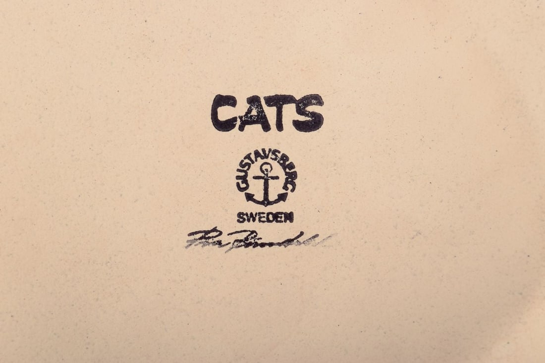 Pia Rönndahl for Gustavsberg, Sweden. Rare ceramic relief from the "Cats" series. Late 20th C. - 7
