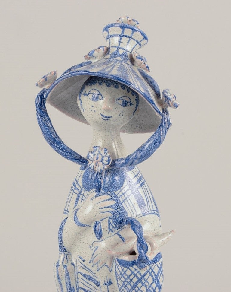 Bjørn Wiinblad. "Autumn" from the series "The Four Seasons". Figurine in blue glazed - 5