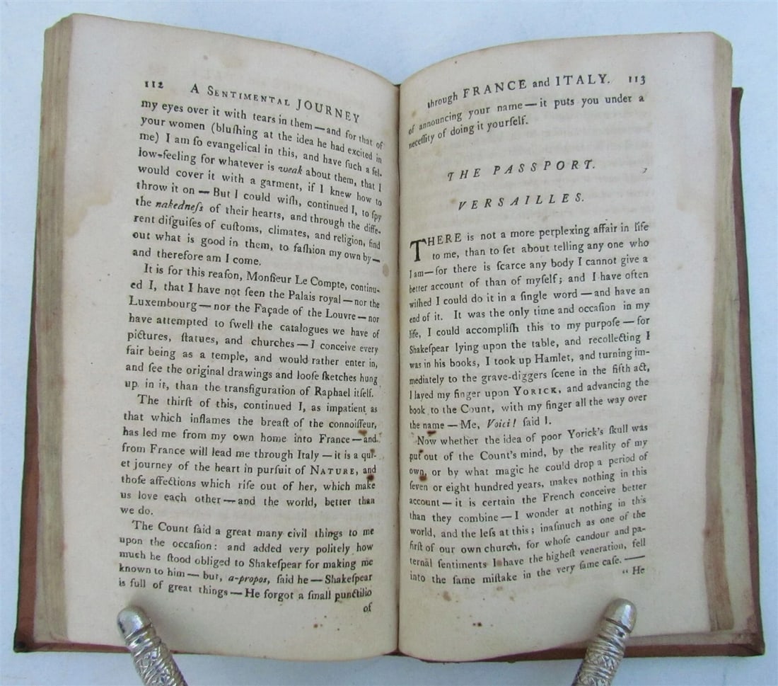 1792 SENTIMENTAL JOURNEY to FRANCE & ITALY by Mr. YORICK antique L. STERNE - 5