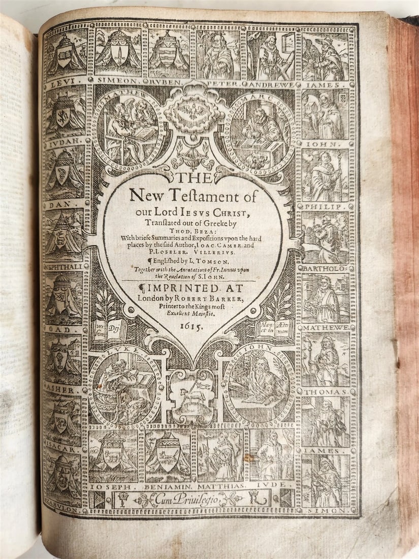 1615 BIBLE in ENGLISH by ROBERT BARKER antique ILLUSTRATED (1 of 16)