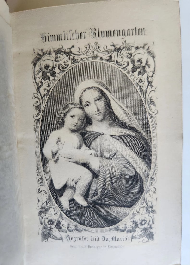 1871 GERMAN CATHOLIC PRAYER & DEVOTIONAL BOOK antique - 9