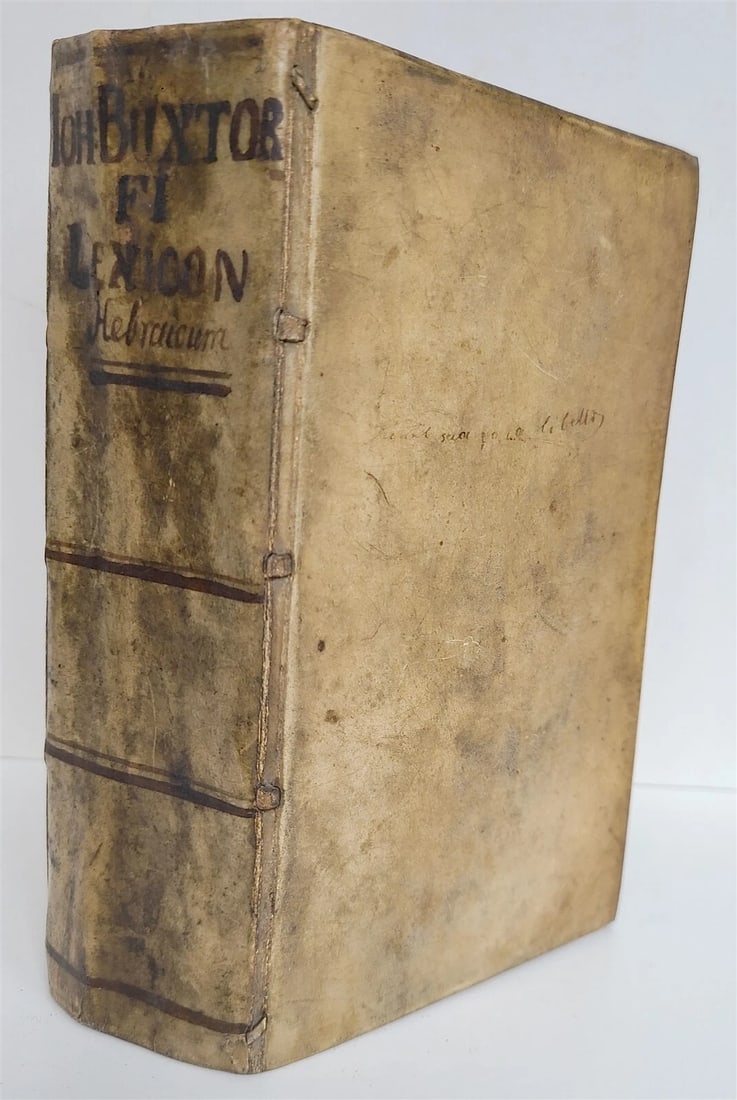 1676 J. BUXTORF Lexicon Hebraicum & Chaldaicum JUDAICA antique VELLUM BINDING: BUXTORF, Johannes (1564-1629) Lexicon Hebraicum & Chaldaicum: completens omnes voces, tam primaq quam derivatas, quae in Sacrix Bibliis, hebraea, & ex parte Chaldaea lingua scriptis, extant ...