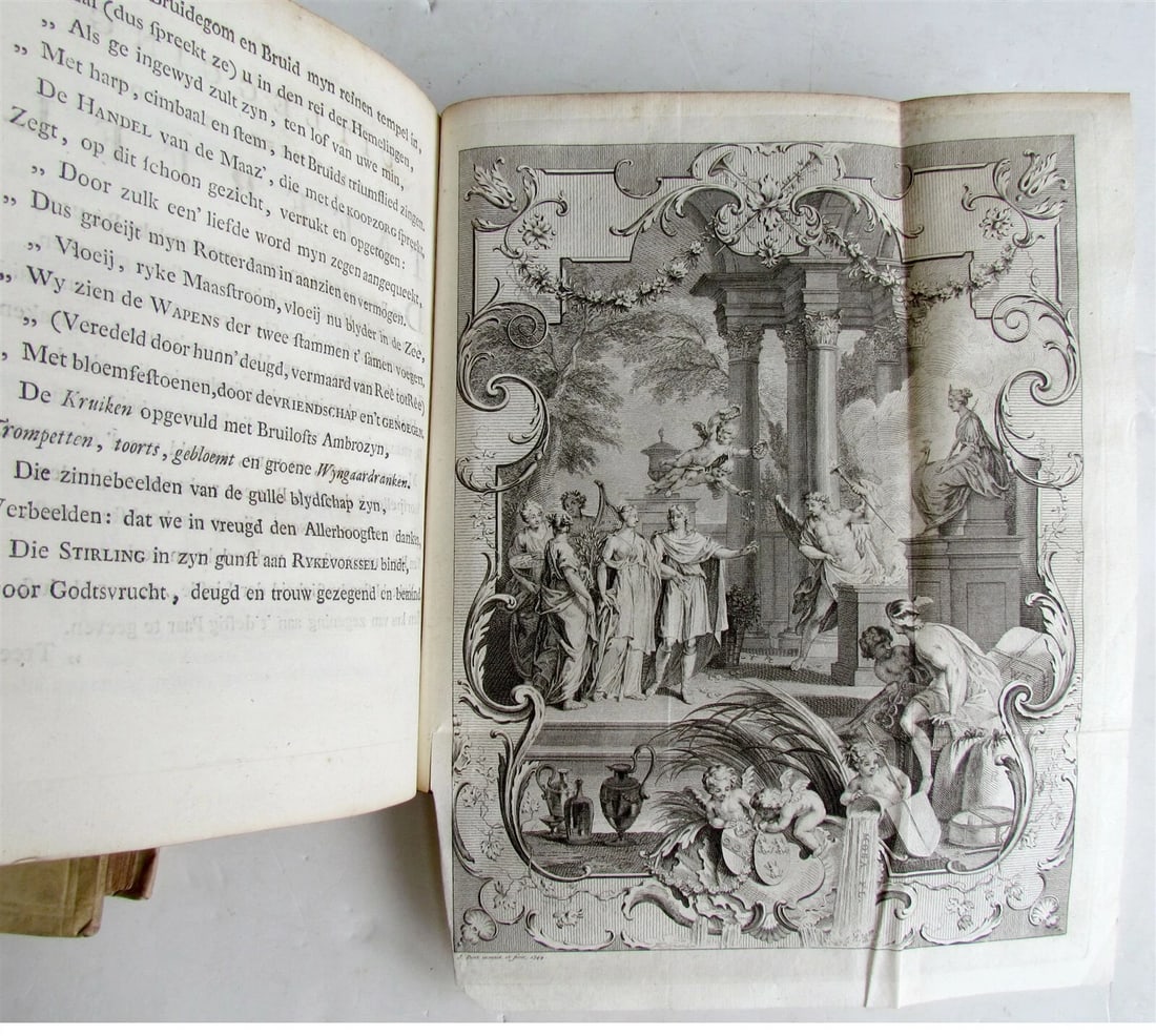 1751 3 VOLUMES VELLUM BOUND in DUTCH P. LANGENDIJK ANTIQUE w/ ENGRAVINGS - 11