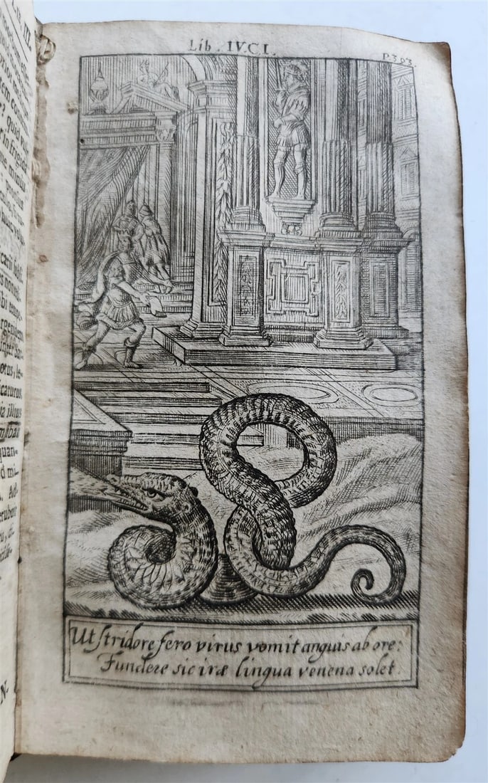 1724 ILLUSTRATED POLITICAL NOVEL antique Joannis Barclaii Argenis: Joannis Barclaii Argenis, figuris aeneis adillustrata, suffixo clave,... by John Barclay Nuremberg, Endter ; 1724 Size 3 1/2 by 5 3/4 inches With engraved frontispiece and 32 copperplates. 10 leaves, 