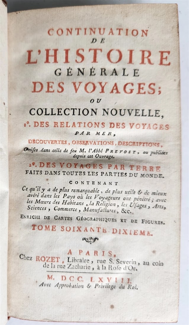 1768 HISTOIRE des VOYAGES antique Vol.70 LENA RIVER SIBERIA RUSSIA illustrated - 2