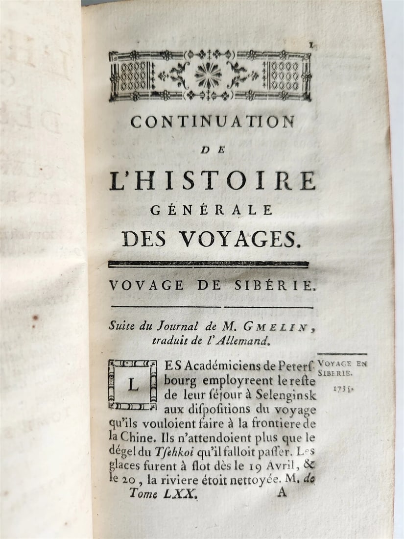 1768 HISTOIRE des VOYAGES antique Vol.70 LENA RIVER SIBERIA RUSSIA illustrated - 4