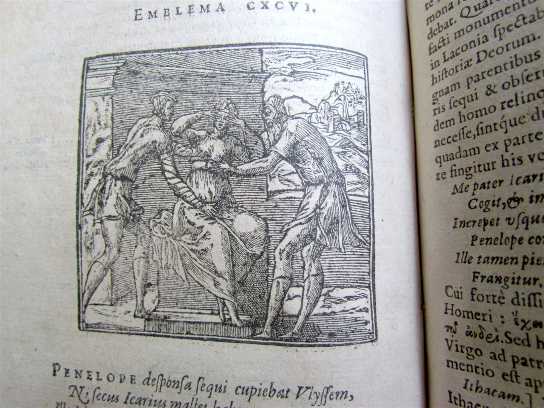 1614 ILLUSTRATED EMBLEMATA BOOK by Andrew ALCIATI VELLUM SPINE antique - 11