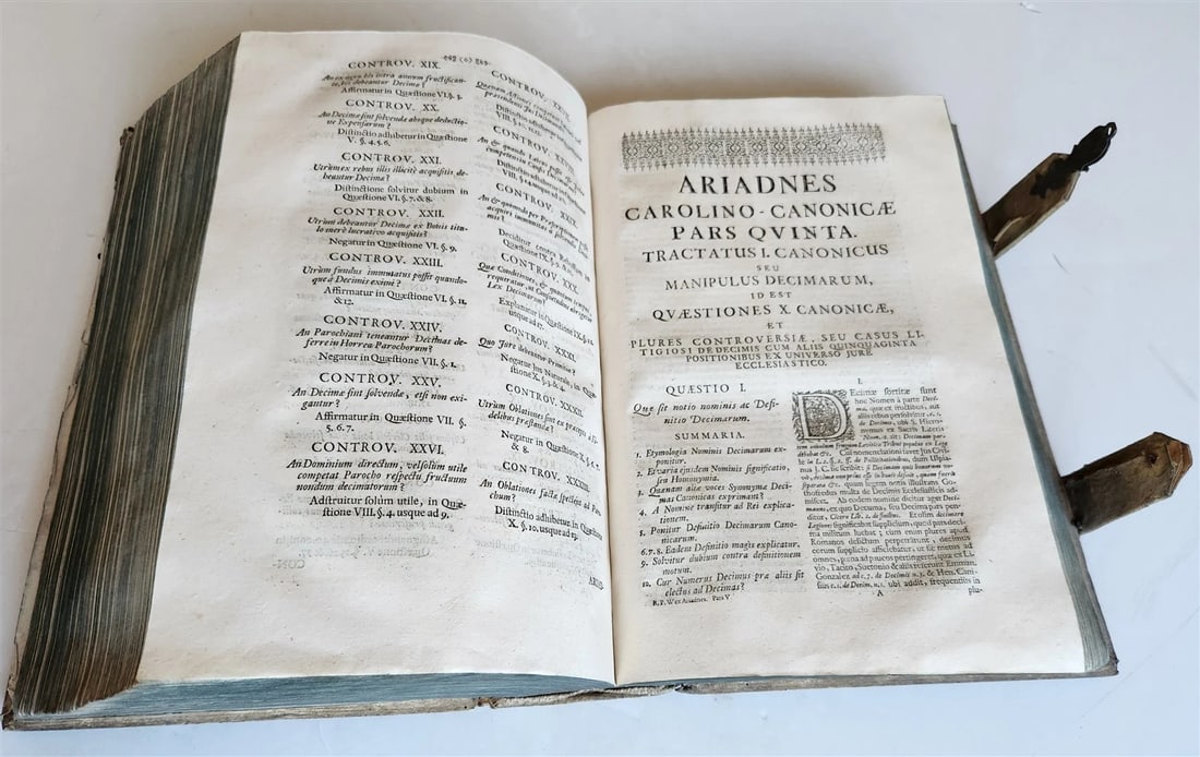 1708 CANON LAW by Jakob Wex antique PIGSKIN BOUND FOLIO in LATIN - 11