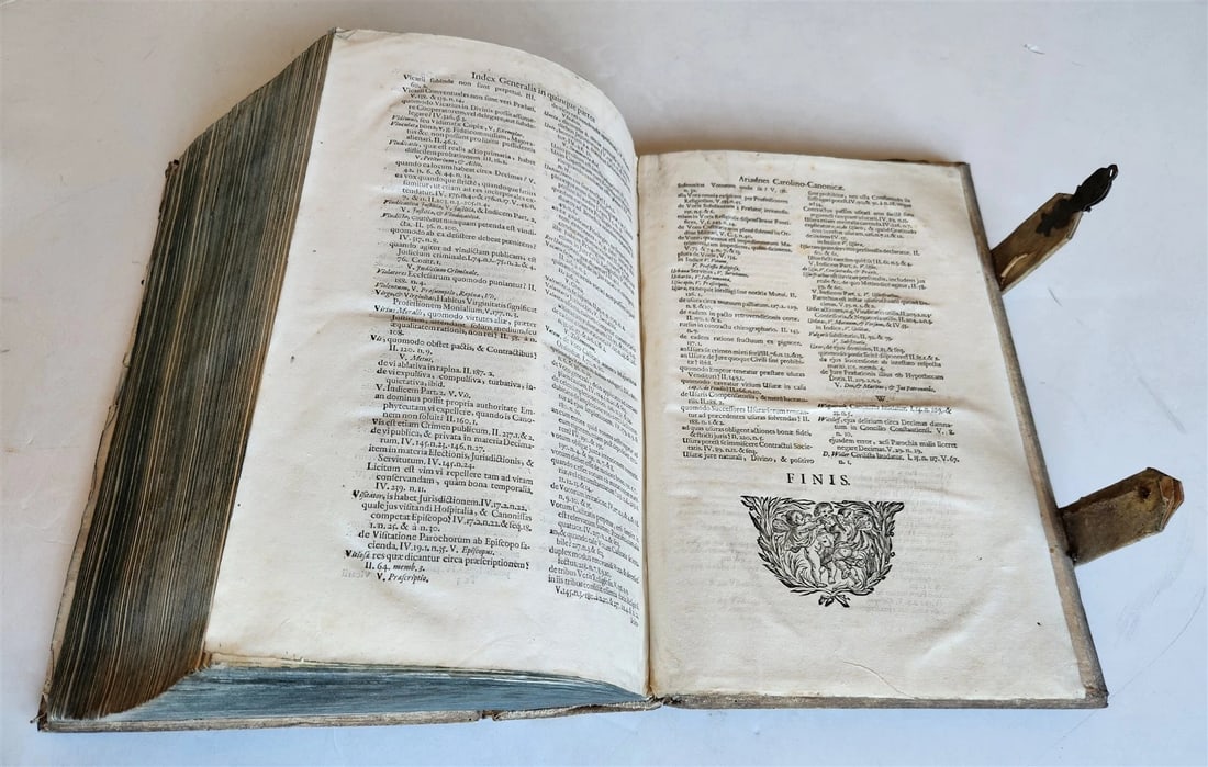 1708 CANON LAW by Jakob Wex antique PIGSKIN BOUND FOLIO in LATIN - 12