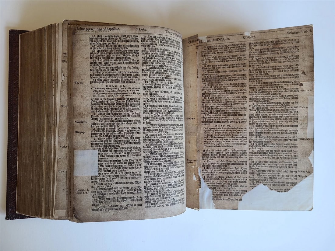 1619 - 1620 BIBLE in ENGLISH by Robert Barker & John Bill antique ILLUSTRATED - 10