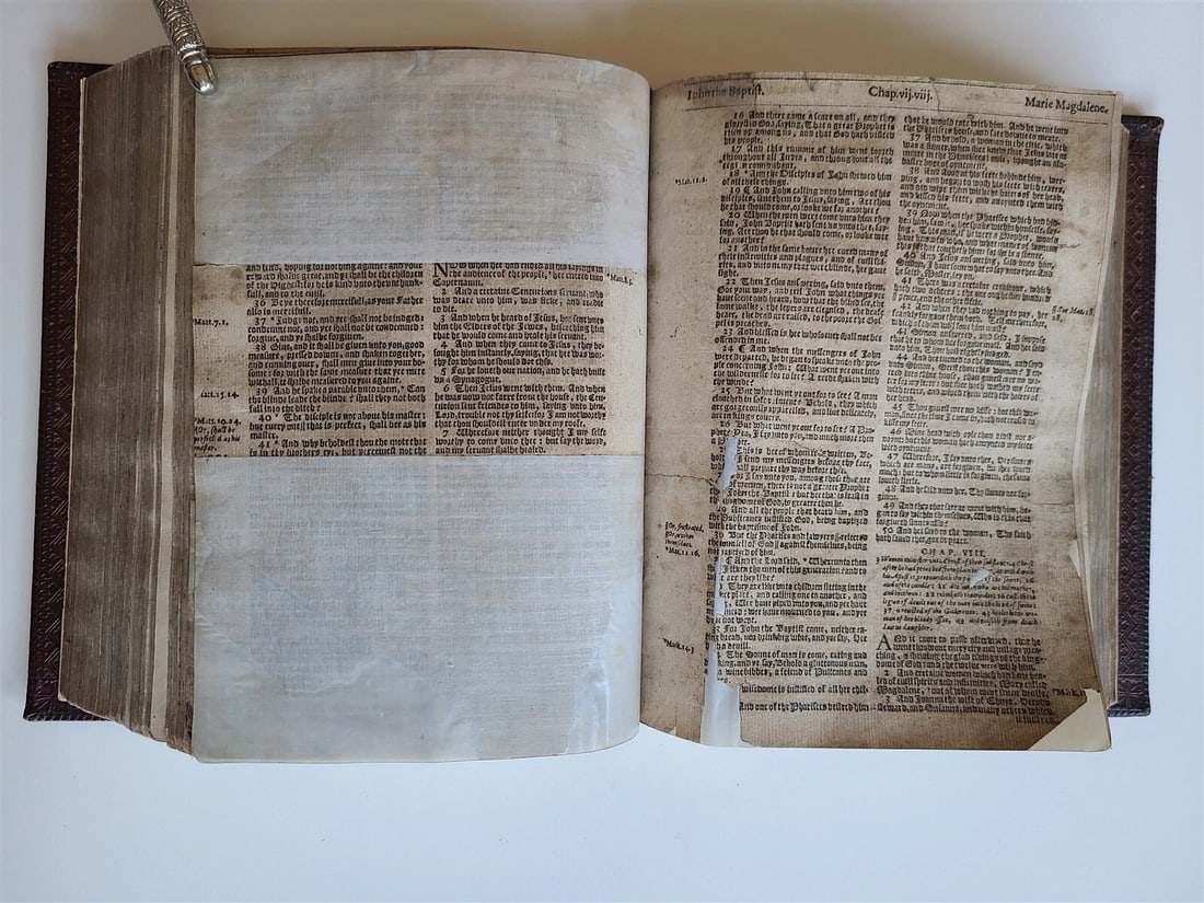 1619 - 1620 BIBLE in ENGLISH by Robert Barker & John Bill antique ILLUSTRATED - 11