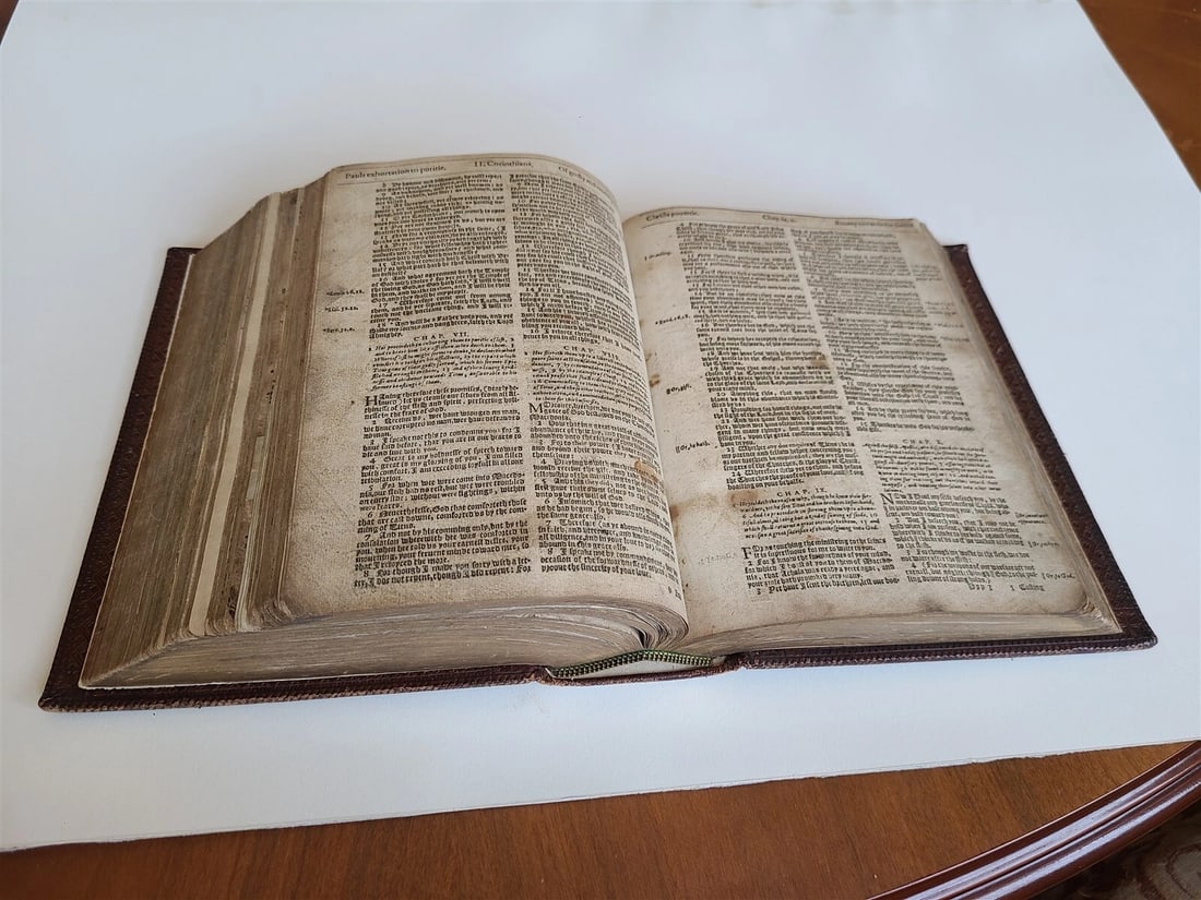 1619 - 1620 BIBLE in ENGLISH by Robert Barker & John Bill antique ILLUSTRATED - 12