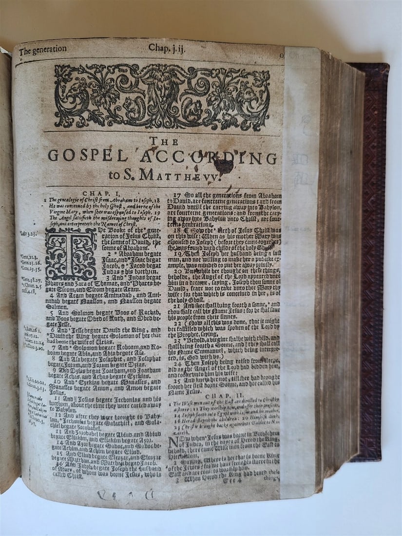 1619 - 1620 BIBLE in ENGLISH by Robert Barker & John Bill antique ILLUSTRATED - 6