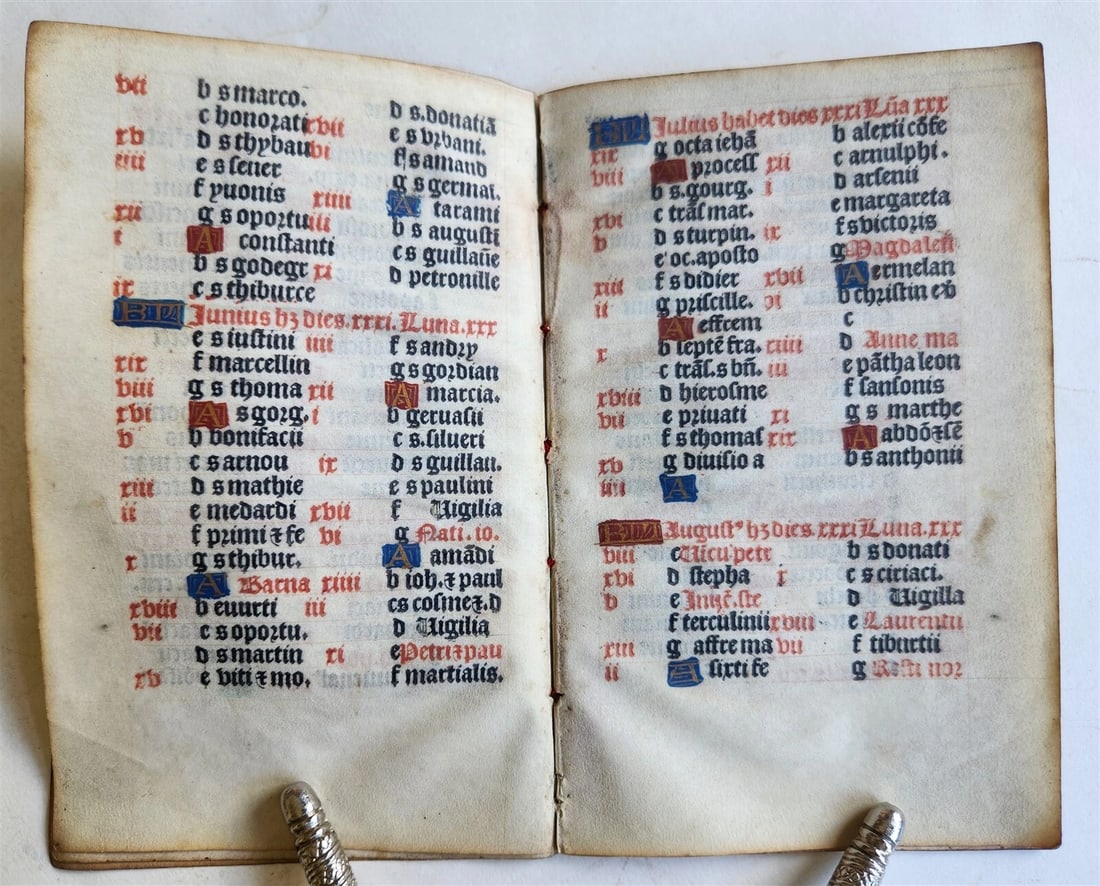 1519 BOOK of HOURS POST-INCUNABULA printed on VELLUM antique 16th CENTURY SCARCE - 13