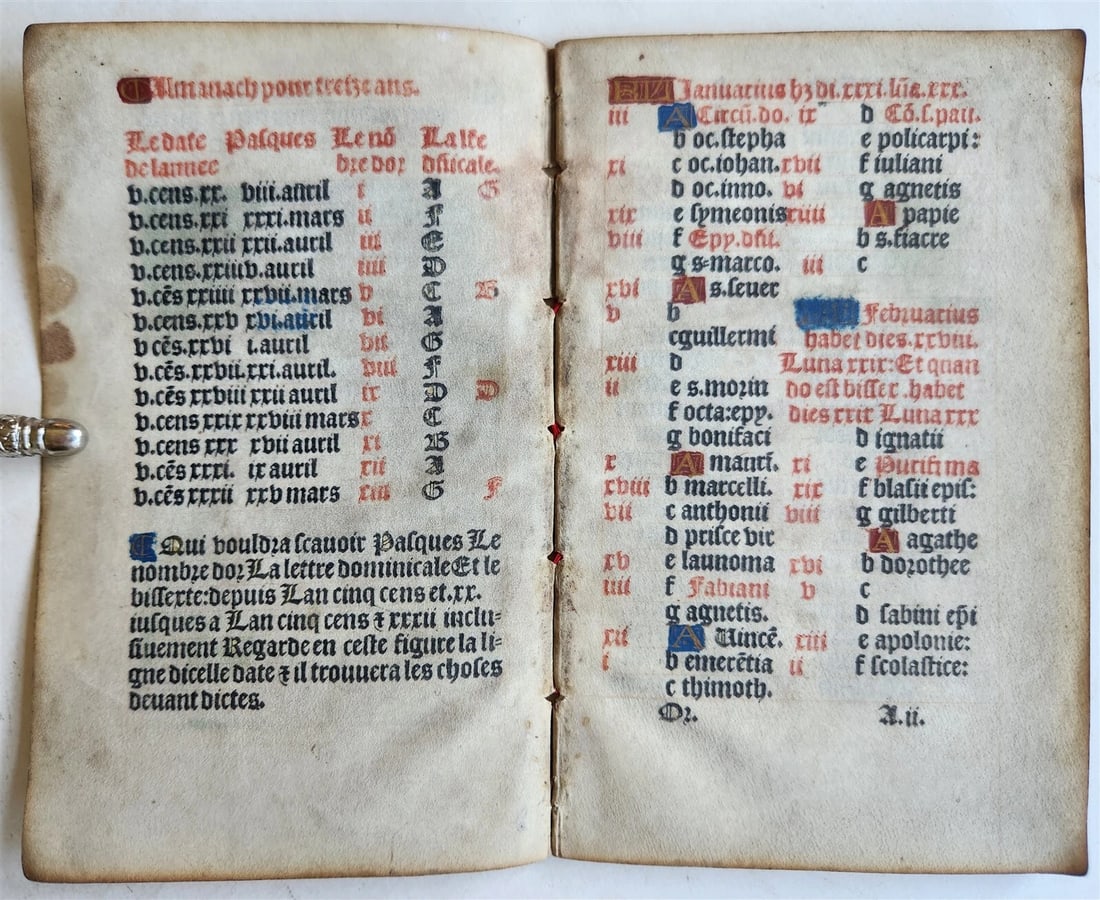 1519 BOOK of HOURS POST-INCUNABULA printed on VELLUM antique 16th CENTURY SCARCE - 5