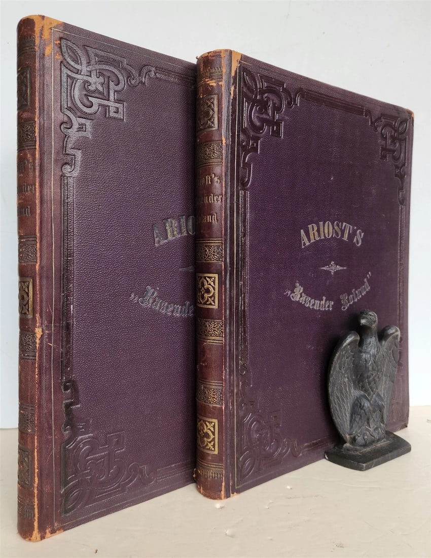 1880s LUDOVICO ARIOSTO RASENDER ROLAND 2 vol antique Illustrated by GUSTAVE DORE (1 of 20)