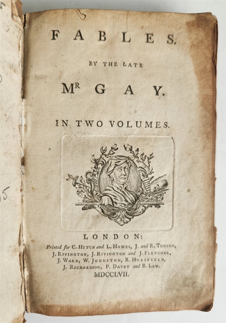 1757 FABLES of JOHN GAY antique in ENGLISH poetry (1 of 4)