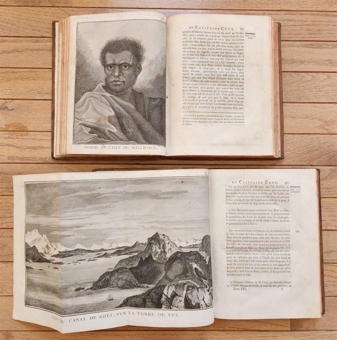 1778 CAPTAIN COOK SECOND VOYAGE 5 VOLUMES antique ILLUSTRATED w/66 PLATES French - 16