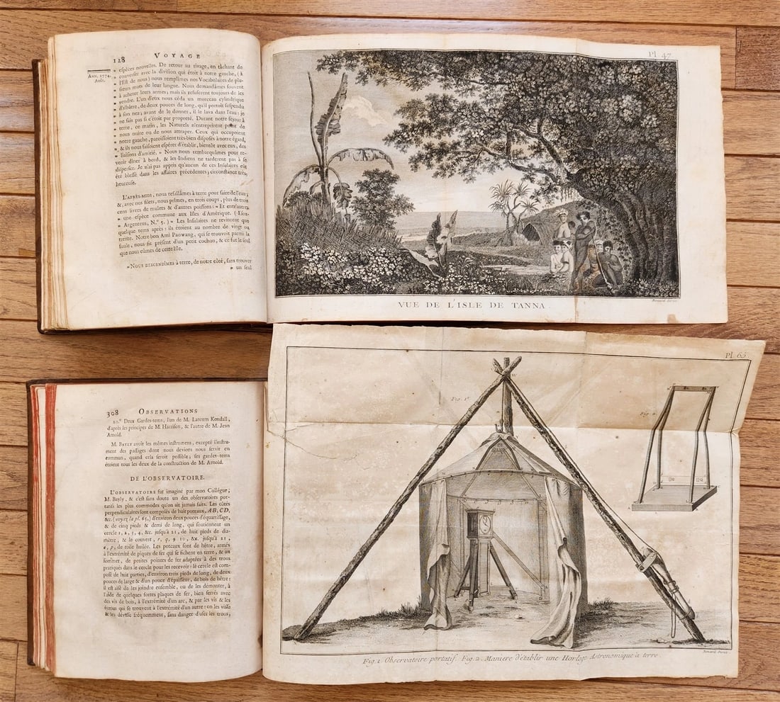 1778 CAPTAIN COOK SECOND VOYAGE 5 VOLUMES antique ILLUSTRATED w/66 PLATES French - 20