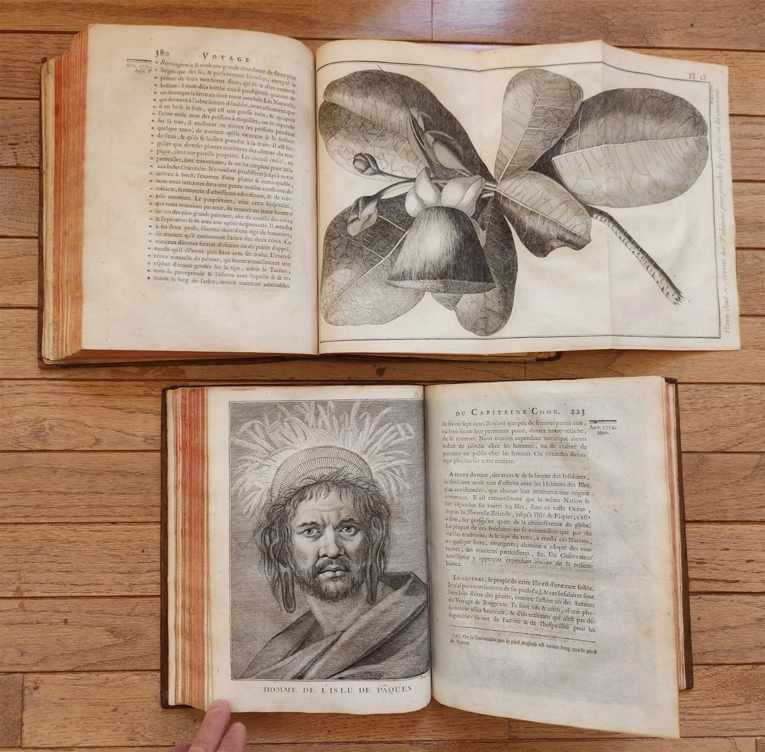 1778 CAPTAIN COOK SECOND VOYAGE 5 VOLUMES antique ILLUSTRATED w/66 PLATES French - 8