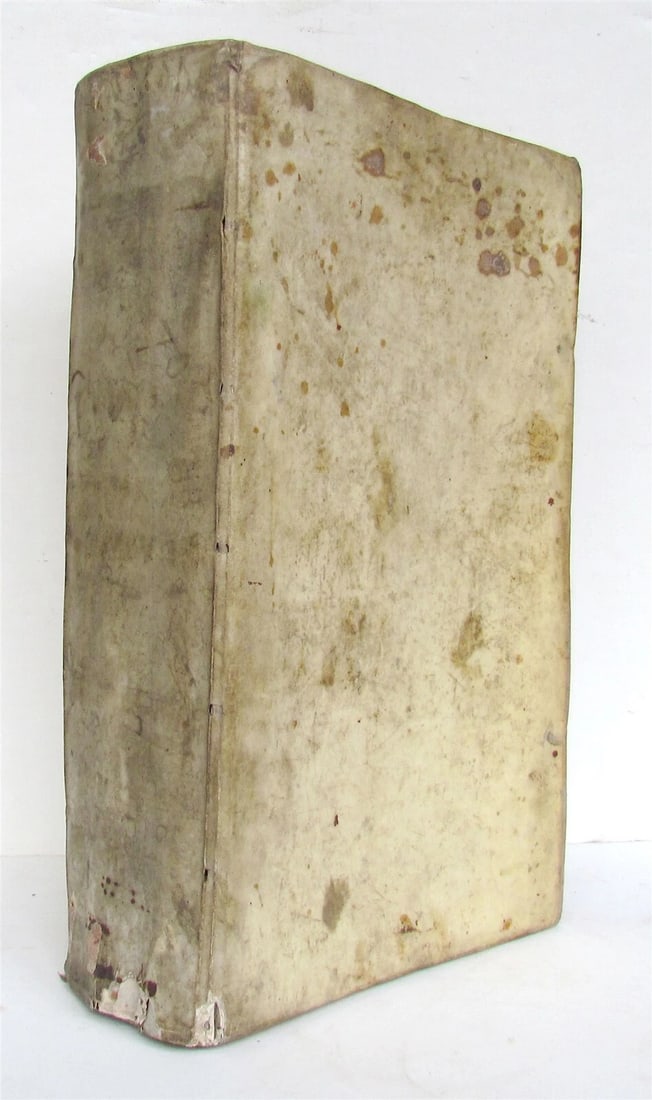 1663 THEOLOGY by MATTHIAE FABRI antique VELLUM BOUND FOLIO: Opus concionum tripartitum MATTHIAE FABRI ... nunc societatis Iesu... Pars aestivalis. Antwerpen, Verdussen; 1663 Small folio: 8 by 12.5" 4 lvs., 1091 pp., 7 lvs. Original vellum , worn, with some spo